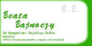 beata bajnoczy business card