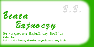 beata bajnoczy business card